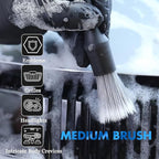 3PCS Car Detailing Brush Set - Interior or Exterior Car Cleaning Brush, [Durable Bristles] Ultra Soft Boars Hair Car Detailing Brushes, Auto Detail Brushes for Air Vent, Leather Seat, Wheels, Emblems