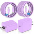 USB C Fast Charger for iPhone 17/ Air/16/15 Pro Max,2Pack 10FT Type C Charger Block & Cable, PD 3.0 Super Fast Charging for iPad Pro MacBook Air/Pro M1/M2, AirPods-Purple
