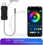 LED Car Interior Ambient Light, Controlled By APP, Suitable for Central Console RGB Ambient Light Strip 118.11 Inch Fiber Optic, USB Interface, Plug and Play, Can Synchronize Music