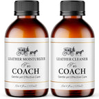 Leather Cleaner & Moisturizer Set for Coach, Gently Cleans Vachetta Leather, Restores Shine, Softens, Removes Stains & Light Scratches, Works for All Luxury Brands