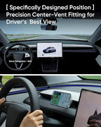 TEMAI MagSafe Phone Mount Dedicated for Tesla Model Y 2025 (Juniper) ONLY - No Damage Silicone - Fits iPhone 17 16 15 Pro Max - [Specifically for Center Vent Position]