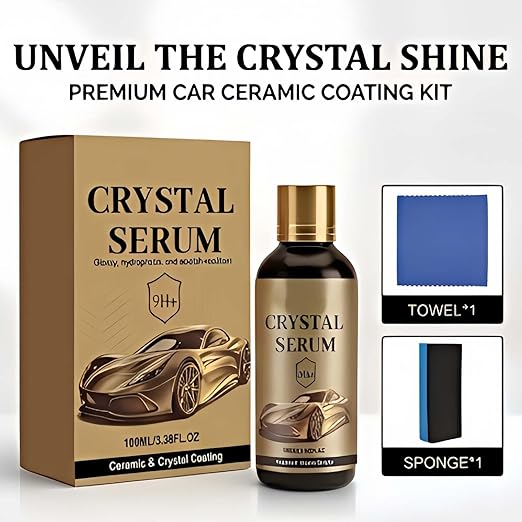 Crystal Serum Ceramic Coating, Advanced Graphene Ceramic Coating For Cars, 9h Graphene Coating For Auto Detailing, Crystal Coating For Car Paint Protection (1PC)