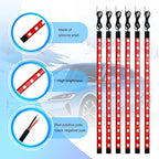 Motorcycle RGB LED Light Kit, 6PCS DC 12V Waterproof Motorbike Underglow Strip Lights Kit, Golf Cart Exterior Ground Effect Atmosphere Lamp, Universal for SUV RV Truck (Red)