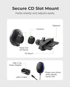 Qi2 15W Wireless Car Charger CD Mount for MagSafe - Magnetic Wireless Charger - Built in on/Off Switch for Charging - Fast Charging & Compatible with iPhone 17 16 15 14 13 12 Series