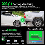 4K 360° Dash Cam for Cars, 4 Channel Front Rear Inside with 128GB Card, Super Night Vision, Fastest 5.8GHz WiFi GPS, Voice Control, 24/7 Parking Mode, Loop Recording Ideal for Uber & Lyft