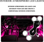 Car Interior Pedal LED Lights, Automotive Underglow Ambient RGB Door Lighting Kit with USB Port, 4 in 1 Decoration Neon Lights for Car, Home, Garden, Party (Lavender)