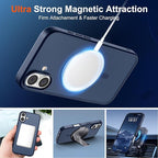 SUPFINE Magnetic for iPhone 17 Case with Screen Protector (Compatible with MagSafe)(Military Grade Drop Protection) Translucent Matte Shockproof with Anti-Fingerprint Phone Cover,Dark Blue