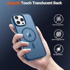 SUPFINE Magnetic for iPhone 16 Pro Case(Compatible with MagSafe)(Military Grade Drop Protection) Slim Translucent Matte Shockproof with Anti-Fingerprint Phone Case,Deep Blue
