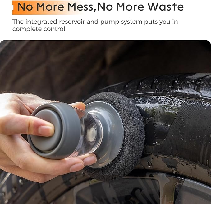 Flow Tire Shine Applicator, Reusable Car Tire Dressing Applicator, No-Drip Tire Applicator Works with All Tire Shine & Gels