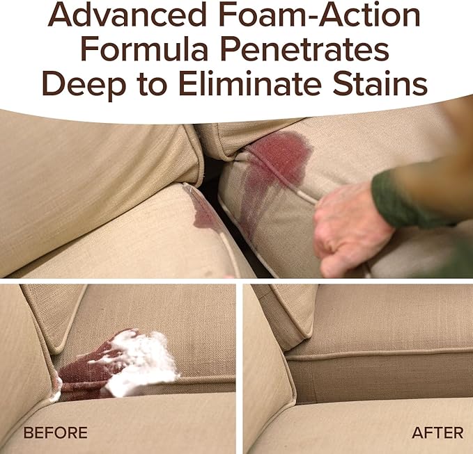 Horsepower Bull Shot Carpet Spot & Stain Remover, AS SEEN ON TV, Made In USA, Just Point & Spray, Stain-Lifting Foam-Action, Coffee, Soda, Wine, Grease, New & Old Stains & More