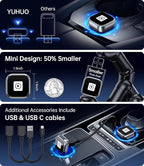 YUHUO Wireless Carplay Adapter, Wired CarPlay to Wireless,Mini USB Design for Car Play&Android Auto, 2025 Upgrade Easy Use Fast Stable Connection for iPhone (Gray)