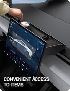 BASENOR Behind Screen Storage for Tesla Cybertruck Accessories 2024-2026, (Proprietary Design) Custom-Fit Center Console Sunglasses Holder & Hidden Dashboard Storage Tray