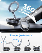 DIMONCOAT 2026 Upgraded Vacuum Magnetic Phone Holders for Your Car【119+LBS Strongest Suction】 for Magsafe Car Mount, 360° Adjustable Car Phone Holder Mount for iPhone 17 Pro Max Samsung Galaxy S26