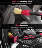 YeewayVeh 6PCS Motorcycle Cleaning Kit with Boar Hair Detailing Brush-Pro Safe for Chrome,Chain, Tire & Engine, Bendable Wheel Brush, Tire and Chain Brush, Wash Mitt & Microfiber Towel for Dirt Bike