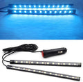 Ambient Lighting Car 2PCS Under Glow Kit with Cigarette Lighter, 12V Underglow Led Lights Car LED Interior Light DRL Daylight Strip Waterproof Driving Fog Lamp RGB Atmosphere Lights (Blue)