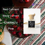 Gift Paradise® Cranberry Woods Car Air Freshener – Set of 3 (10 ml Each) | Long-Lasting Hanging Diffusers for Car & Home | Velvet Gift Bag Included | Holiday & Winter Fragrance