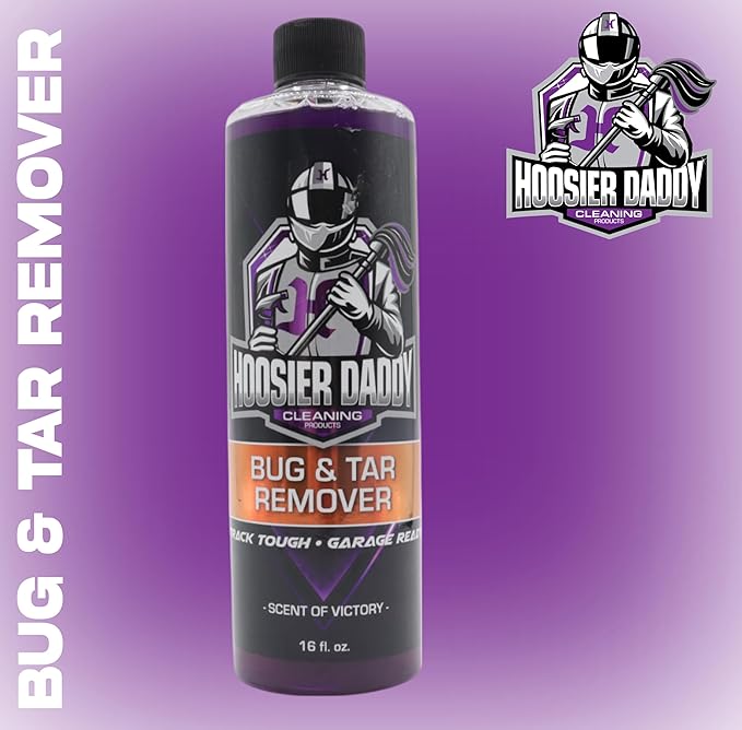 Hoosier Daddy 16oz Car Bug & Tar Remover - Fast-Acting Formula Dissolves Tough Bugs, Tar, & Sap - Easy Spray-On, Wipe-Off Solution for a Spotless Polished Finish + Air Freshener (10-Pack)