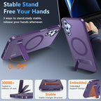 OWKEY for Samsung Galaxy A15 5G Phone Case with Screen Protector & Stand, Magnetic Case for Magsafe Military-Grade Protection Shockproof Matte Cover for Samsung Galaxy A15 5G (Purple)