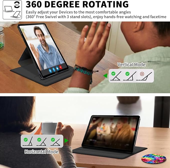 for Kindle Paperwhite Case,6.8" Kindle Paperwhite 11th Generation Case and Kindle Paperwhite Signature Edition,360 Degree Rotating Stand Leather Cover with Auto Wake/Sleep,Rainbow Color