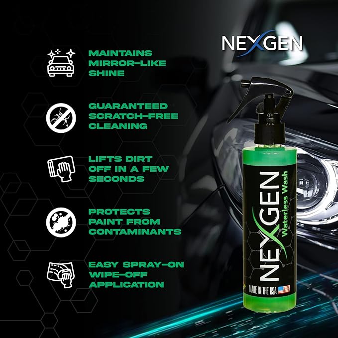 Nexgen Premium Quality Waterless Car wash & Ceramic Spray - Complete Pack for Car wash and Ceramic Coating to Get Unbelievable Shine (8oz)