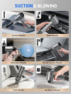 Mini Car Vacuum, 12000PA Powerful Suction, Portable Vacuum for Car, Handheld Cordless Small Vacuum Cleaner & Air Duster for Home, Desk,PC, Keyboard