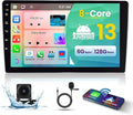 [6G+128G 8-Core] 10.1 Inch Double DIN Android 15 Car Stereo with Wireless CarPlay & Android Auto, HD Touchscreen Dash Kit with GPS WiFi FM/RDS BT5.0 32EQ DSP 59UI SWC Free Backup Camera