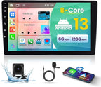 [6G+128G 8-Core] 10.1 Inch Double DIN Android 15 Car Stereo with Wireless CarPlay & Android Auto, HD Touchscreen Dash Kit with GPS WiFi FM/RDS BT5.0 32EQ DSP 59UI SWC Free Backup Camera