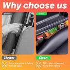 2PCS Car Seat Gap Filler, Anti-Drop Vehicle Console Crevice Blocker with 2 Storage Areas, Seat Side Seam Organizer Plug from Droping, Universal Automotive Interior Accessories (Brown)