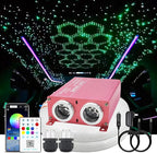 Starlight Headliner Kit, 16W RGBW Dual Head Twinkle & Music Effect, 900pcs (0.03+0.04+0.06in) 9.8ft, Fiber Optic Lights Kit Star Lights for Car Ceiling Home, APP & Remote