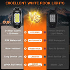 Rock Lights,LEDMIRCY R6 LED Pure White Rock Lights 20PCS with Rocker Switch Wire Harness Kit Super Brigh Luces para Carro for Trucks Off Road ATV SUV High Power Light Waterproof Shockproof