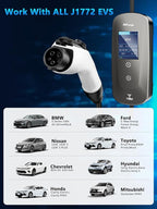 Level 2 EV Charger 40 Amp, 9.6kW Fast Portable Electric Vehicle Charging Stations Current/Timing Delay with NEMA 14-50P and 23FT J1772 Charger, 240V Home Electric Car Charger for BEVs & PHEVs