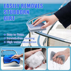AUTODECO Boat Wash Cleaning Kit with Wet Dry Mop Collapsible Bucket Boat Scrubbing Brush Glove Boat Scuff Sponge Microfiber Towel Complete Interior Exterior Fiberglass Boat Hull Cleaning Set for Boat