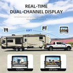 7'' Wired Backup Camera System with DVR Recording, 1080P HD Monitor & IP69 Waterproof RV Rear View Camera, Loop Recording, Split Screen, 12V-24V