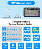 AUTO-VOX Wireless Backup Camera: 5" 1080P HD Dual-Channel Monitor, Easy Installation,Stable Digital Transmission Signal,IP69K Waterproof Night Vision Back Up Camera for Truck,SUV,Pickup,Car,Trailer