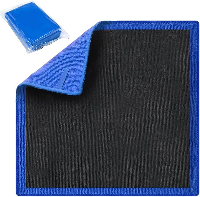 KUNAL 1 PCS Clay Towel Auto Detailing & 1 PCS Car Wash Clay, Microfiber 12in*12in Towel for Cleaning & Release of Paint Contaminants, Road Grime, Light Overspray, Debris