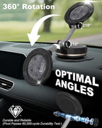 2026 Gen-3 Magnetic Phone Holder for MagSafe Car Mount,360° Adjustable Vacuum Suction Phone Mount for Car/Mirror/Home/Travel,Suction Cup Mount for iPhone 17/16/15/14/13/12/Android (Black)