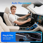 (2026 Upgraded) Wireless CarPlay Adapter for Apple iPhone＆Android, Small Size,Plug and Play,Fast and Stable Connection Wireless Adapter for CarPlay＆Android-No Latency to Screen(Black)
