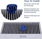 PUREFLOW Cabin Filter Air Freshener with Odor Eliminator – Fits on Most Car, Truck, and SUV Cabin Air Filters - New Car (1 Pack)