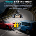 4 Channel 2.5K Dash Cam Front Rear Left Right, 170° Wide Angle Car Dash Camera with 5GHz WiFi & App Control, G-Sensor, Super Night Vision, 24H Parking Monitor, Loop Recording, 64GB SD Card Included