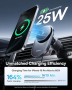 Baseus Qi2.2 Certified 25W for MagSafe Car Mount Charger, Ultra-Thin Fast Charging Wireless Charger Car Phone Holder, 360° Rotatable Magnetic Phone Mount for Car Air Vent, for iPhone 17/16/15/14