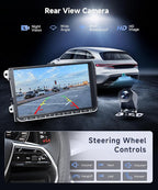 4G+64G Car Radio for VW Golf MK5 MK6 Passat Jetta Tiguan T5 EOS Polo with Wireless CarPlay Android Auto, 9 Inch Android Car Stereo GPS Navigation WiFi SWC Bluetooth FM with Backup Camera