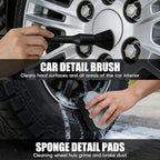 10PCS Wheel Cleaning Brush Kit,Wheel Cleaner Brush, Microfiber Cleaning Cloth,Soft Bristle Rim Brush,Tire Polishing Application Pad,Drying Towel.Tire Cleaning Brush Kit for Trucks, Cars, RVs