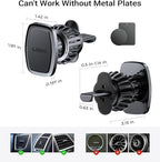 LISEN 2 Pack Magnetic Phone Holder for Your Car - 6 Military Magnets Vent Cell Phone Mount (Silver)