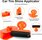 UNIMEIX Tire Shine Applicator Brush Large Vegan Tire Shine Brush with Storage Stand for Vehicles Tire Shine Polish Wax and Car Wash (Orange)