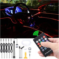 Car Ambient Lighting Kit 8 Colors Multicoloured Music Optic Fiber RF Remote Control Car DIY Decorative Atmosphere Lighting DC 12V 1W 6m