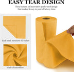 wuyaoyao 50PCS Microfiber Cleaning Cloth Roll, 10"×10" Tear Away Microfiber Towels, Reusable Washable Cloth Paper Towels, Multi-Purpose Cleaning Rags for Car Home Kitchen Garage Shop (Orange)