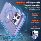 SUPFINE Magnetic for iPhone 14 Pro Max Case(Compatible with MagSafe)(Military Grade Drop Protection) Slim Translucent Matte Shockproof with Anti-Fingerprint Phone Case,Purple