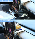 PM Auto Under-Screen Storage Organizer for Tesla Model Y (2020-2025) & Model 3 (2017-2023), Center Console Tray with Anti-Slip Silicone Pad, Interior Accessories White