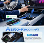 Mini Wireless Carplay Adapter Update for iPhone and Android Auto - Carplay Wireless Adapter Car Play, Wired to Wireless, Compatible with iPhone iOS 10+, Silver
