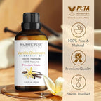 Majestic Pure Essential Oil with Glass Dropper - 100% Pure and Natural - Essential Oils for Diffuser, Aromatherapy, Soap and Candle Making, Vanilla Essential Oil, Vanilla Oil, 0.3 Fl Oz